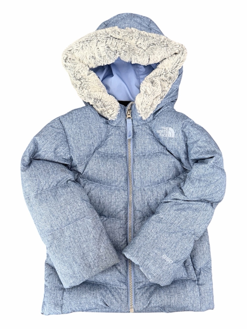 The North Face Girls’ 4T 550-Fill Down Puffer Jacket – Grapemist Denim Blue